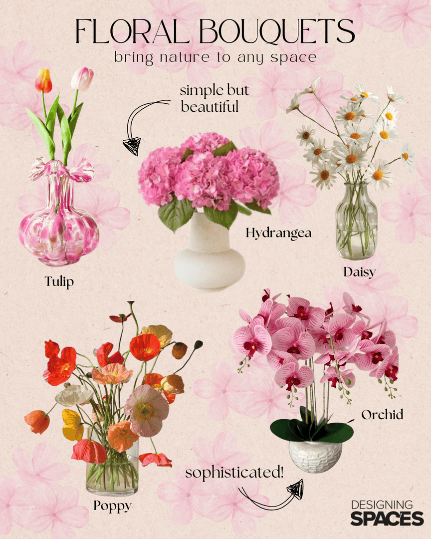 DSpacesTV's tweet photo. Transform your space with the beauty of fresh flowers! Whether you’re looking for simplicity or sophistication, there’s a floral bouquet for every vibe.🌷
#DesigningSpaces #BoquetInspo #ValentinesFlowers https://t.co/lNOJqrvtzj