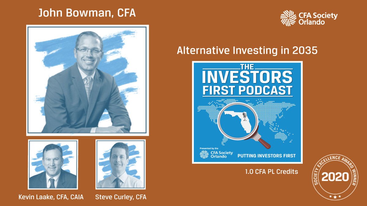 New episode w/ John Bowman, CFA (<a href="/BowmanJohnL/">John L. Bowman</a>) of <a href="/CAIAAssociation/">CAIA Association</a>, hosted by Steve Curley, CFA &amp; Kevin Laake, CFA, CAIA. We discuss w/ new CEO of CAIA Association what alternative investing will look like in 2035, private/public convergence, tokenization of private assets and