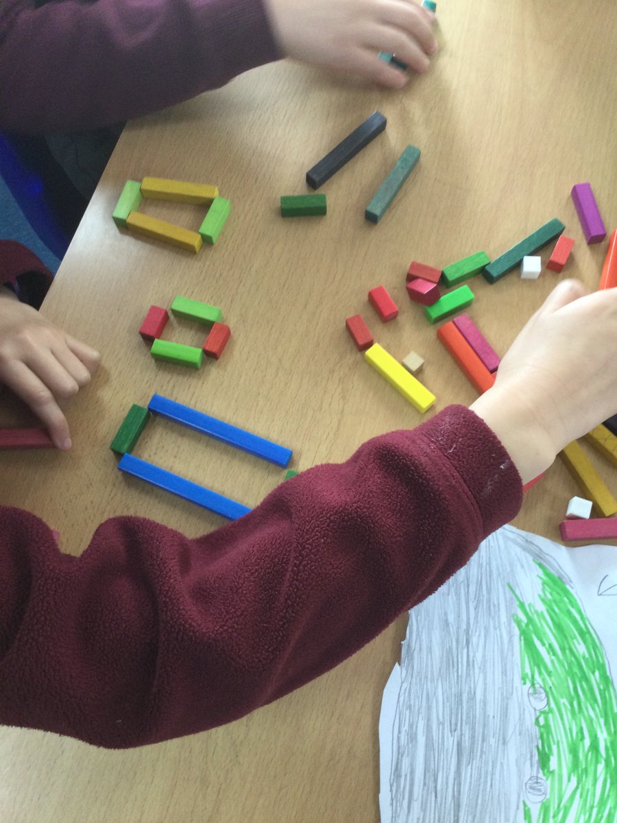 ThamesideSch's tweet photo. Have you ever made a hollow rectangle using Cuisenaire? Y3 have to help measure perimeter! We had a great Maths lesson today to finish our topic in Length and Perimeter. #tigerstps #pantherstps #mathstps https://t.co/2rgKXFMz5U