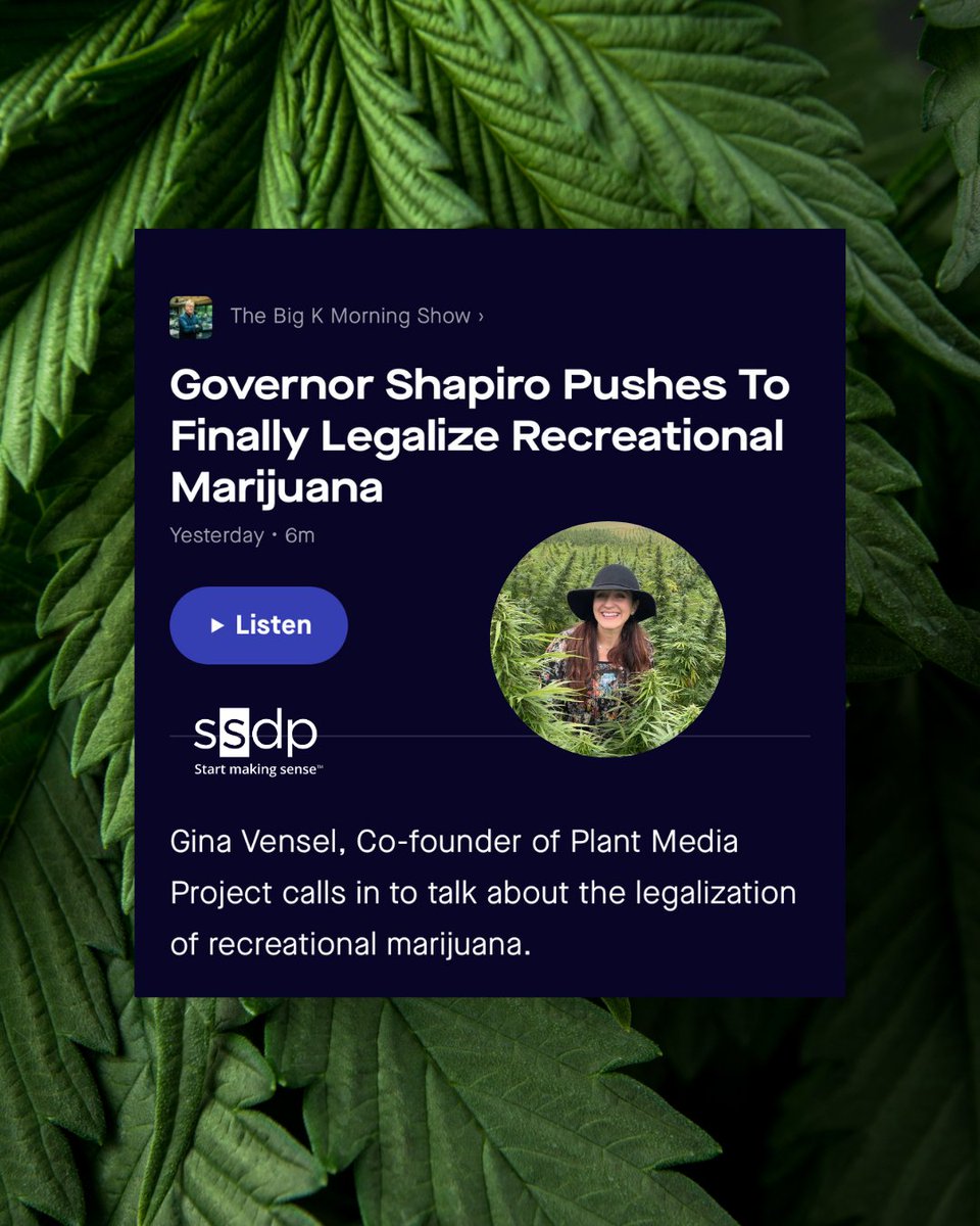 eventsgeek's tweet image. Does adult use #cannabis have a chance in PA? I chatted with @KDKALarry on the @KDKARadio Morning Show yesterday. Tune in here: audacy.com/podcast/the-bi… cc: @ssdpofficial #ssdp #startmakingsense