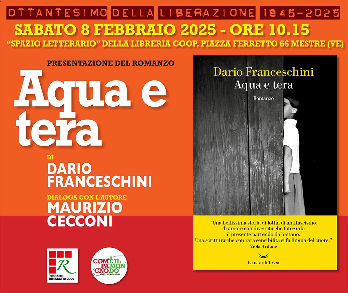 compagnoilmondovenezia (@compagnoilmondo) on Twitter photo #sabato8febbraio ore 10.15 <a href="/librerieCoop/">Librerie.coop</a> #piazzaErminioFerretto con <a href="/dariofrance/">Dario Franceschini</a> e Maurizio Cecconi <a href="/FR2007venezia/">FR2007Venezia</a> nel programma per gli ottanta anni della #Liberazione #sabato8febbraio ore 10.15 <a href="/librerieCoop/">Librerie.coop</a> #piazzaErminioFerretto con <a href="/dariofrance/">Dario Franceschini</a> e Maurizio Cecconi <a href="/FR2007venezia/">FR2007Venezia</a> nel programma per gli ottanta anni della #Liberazione