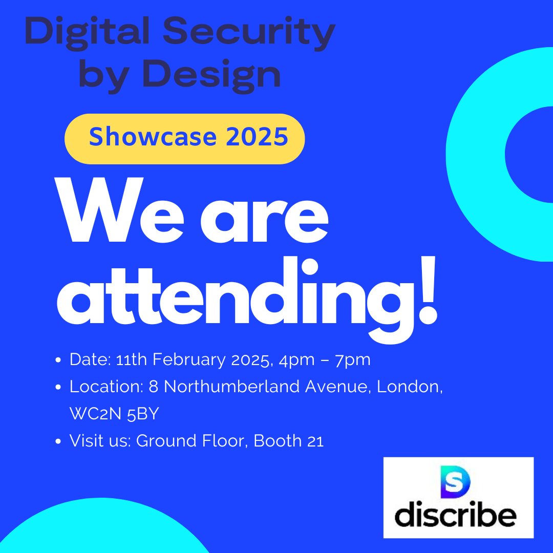 Discribe Hub+ (@discribehub) on Twitter photo 🚀 We’re excited to announce that Discribe Hub will be attending the UK’s Digital Security by Design Showcase 2025. <a href="/DSbDTech/">Digital Security by Design (DSbD)</a>
📍 Visit us at Booth 21 stop by and say hello 🤝 and an opportunity to get your own copy of Threats and Trade-offs! 🎲 🚀 We’re excited to announce that Discribe Hub will be attending the UK’s Digital Security by Design Showcase 2025. <a href="/DSbDTech/">Digital Security by Design (DSbD)</a>
📍 Visit us at Booth 21 stop by and say hello 🤝 and an opportunity to get your own copy of Threats and Trade-offs! 🎲