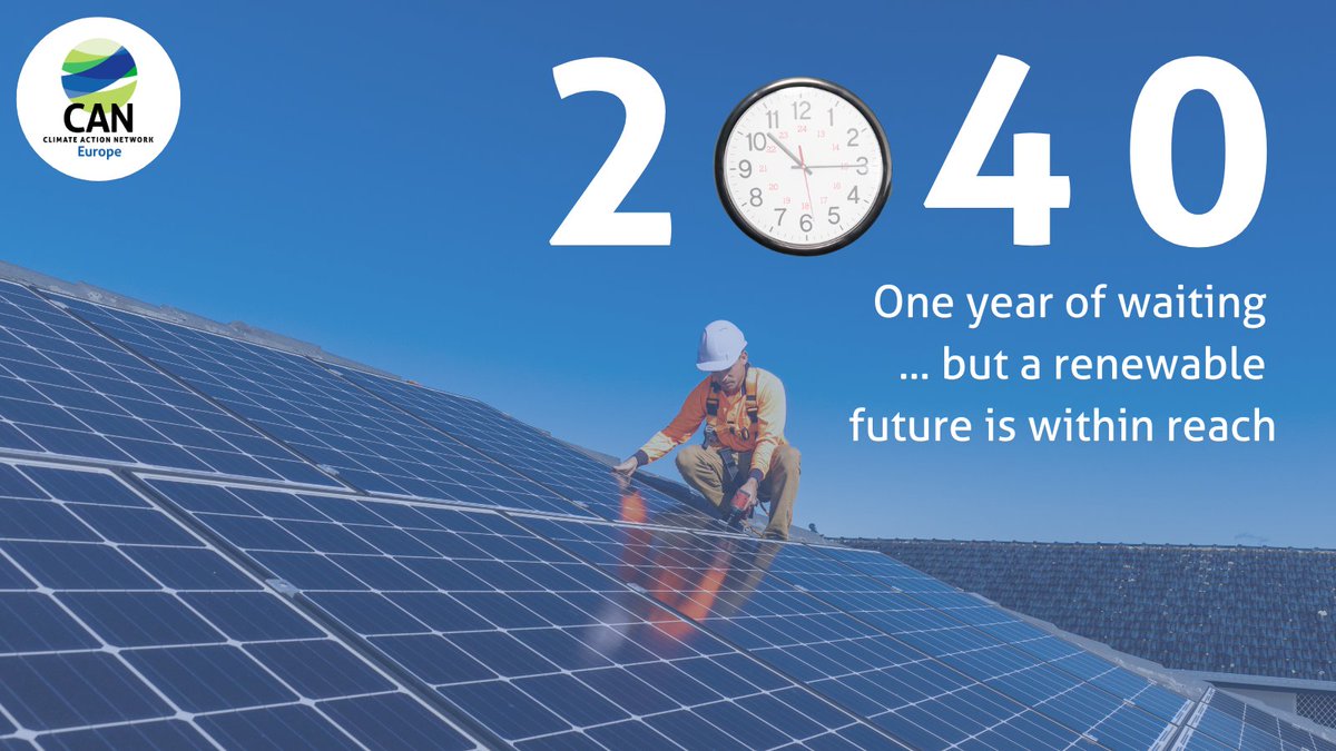 📆 One year of waiting for a 2040 target ... but a renewable future is within reach

A 100% renewables-based system by 2040 =
✅ Lower bills
✅ Stable energy supply
✅ Jobs &amp; growth

Build renewables now!

#2040Target #TogetherFor100RE

🔗 Learn more: caneurope.org/content/upload…