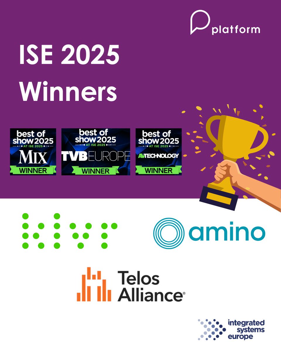 We love it when our clients get recognized as the best in the business 🏆

Huge congratulations to @Amino, KLVR and <a href="/TelosAlliance/">Telos Alliance</a>  for a clean sweep at <a href="/ISE_Show/">ISE</a>.