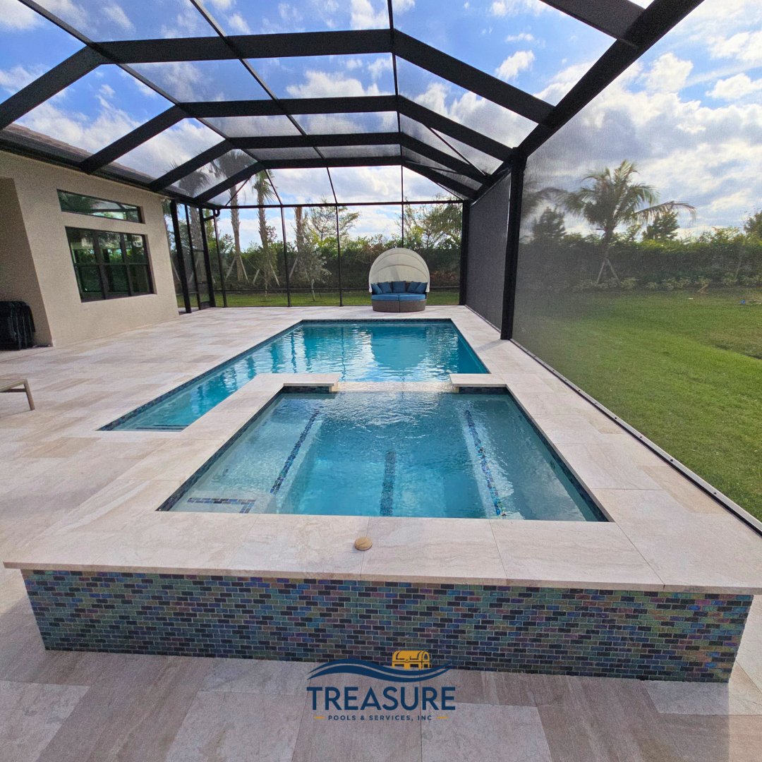 CraigPools's tweet image. Luxury meets comfort! ✨🏡 This spacious pool with a spa inside a screen enclosure is perfect for year-round enjoyment. Who wouldn’t want this in their backyard? 💧#ScreenedInLuxury #PoolAndSpa #TreasurePools