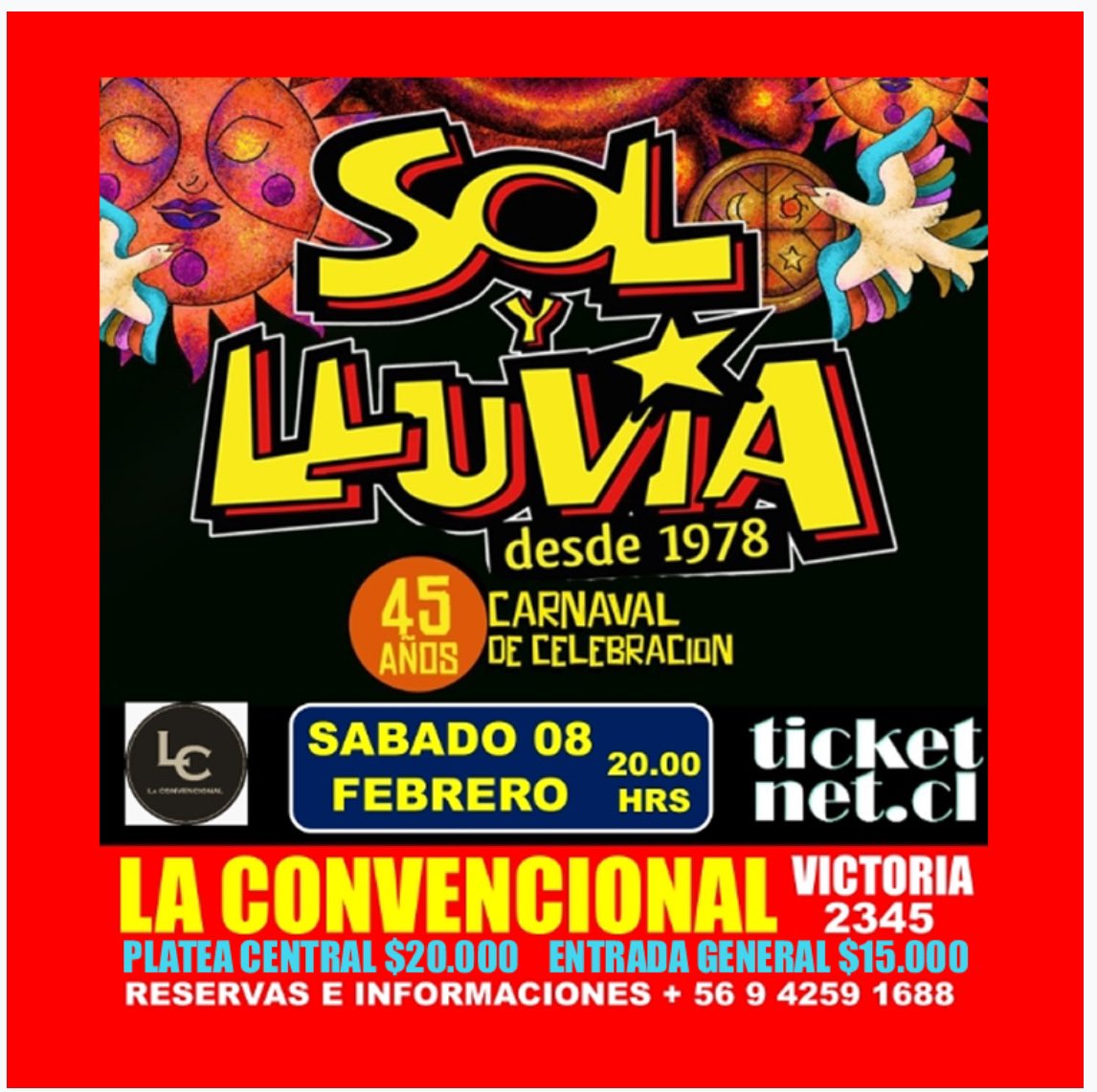 Nos vemos en Valparaíso este Sábado 8 de Febrero. Abrazos