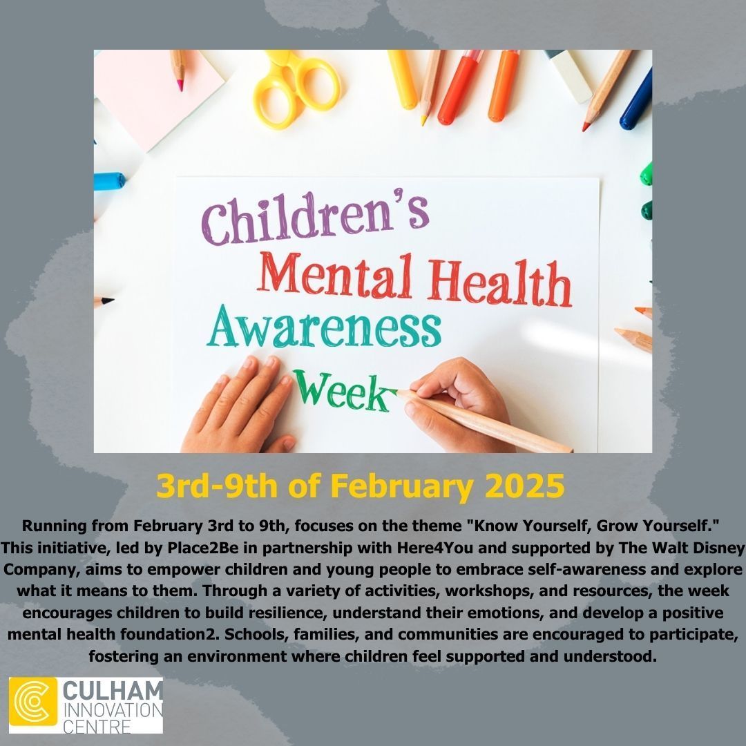 Children's Mental Health Awareness Week, 

3rd to 9th, focuses on the theme "Know Yourself, Grow Yourself." 
This initiative, led by Place2Be in partnership with Here4You and supported by The Walt Disney Company.

To read more click on the link below.
buff.ly/2OM6Ase