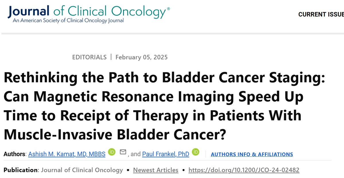 Ashish M. Kamat, MD, MBBS (@urodocash) on Twitter photo Our editorial on the #BladderPath study: Could MRI-first staging streamline MIBC treatment? Skipping TURBT may reduce delays—especially for those needing palliative care or radiotherapy. <a href="/JCO_ASCO/">Journal of Clinical Oncology</a> <a href="/AndreaNecchi/">Andrea Necchi</a> <a href="/JimCatto/">jim catto</a> <a href="/Prof_Nick_James/">Nick James also on @Prof-Nick-James.bsky.social</a> #OncSurgery #BladderCancer Our editorial on the #BladderPath study: Could MRI-first staging streamline MIBC treatment? Skipping TURBT may reduce delays—especially for those needing palliative care or radiotherapy. <a href="/JCO_ASCO/">Journal of Clinical Oncology</a> <a href="/AndreaNecchi/">Andrea Necchi</a> <a href="/JimCatto/">jim catto</a> <a href="/Prof_Nick_James/">Nick James also on @Prof-Nick-James.bsky.social</a> #OncSurgery #BladderCancer