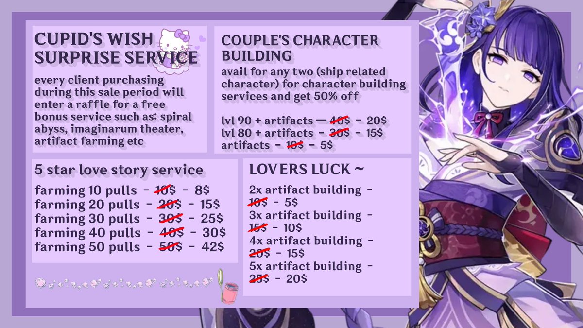 vodyatsar's tweet photo. VALENTINES DAY SALE 

discounted price for genshin, hsr and wuwa services with exclusive offers !

ends on 15th February! DM or fill up form in bio to avail ~ #genshinpilot #hsrpilot #wuwapilot https://t.co/FgcSUGQJFC