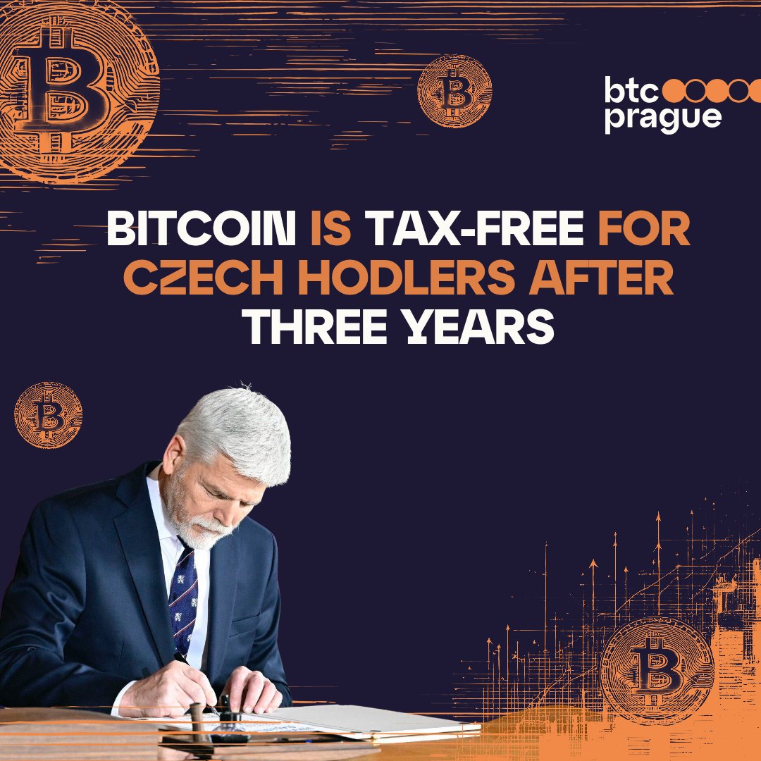 BREAKING: CZECH HODLERS WIN: No Bitcoin Taxes After 3 Years! 🏆🔥

It’s official! The Czech president <a href="/prezidentpavel/">Petr Pavel</a> has signed the new law, bringing huge benefits for Bitcoin holders in the country.

✅ No capital gains tax on BTC after 3+ years of holding
✅ A time &amp; value