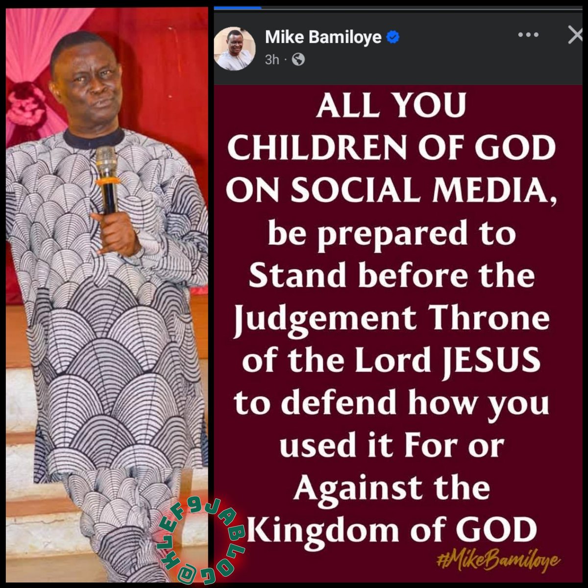 Klef9ja01's tweet image. Minister, Mike Bamiloye passes a message to believers of God who are on social media

#mikebamiloye #explore #exploremore #explorepage #exploreeverywhere #exploreeverything #klef9jablog