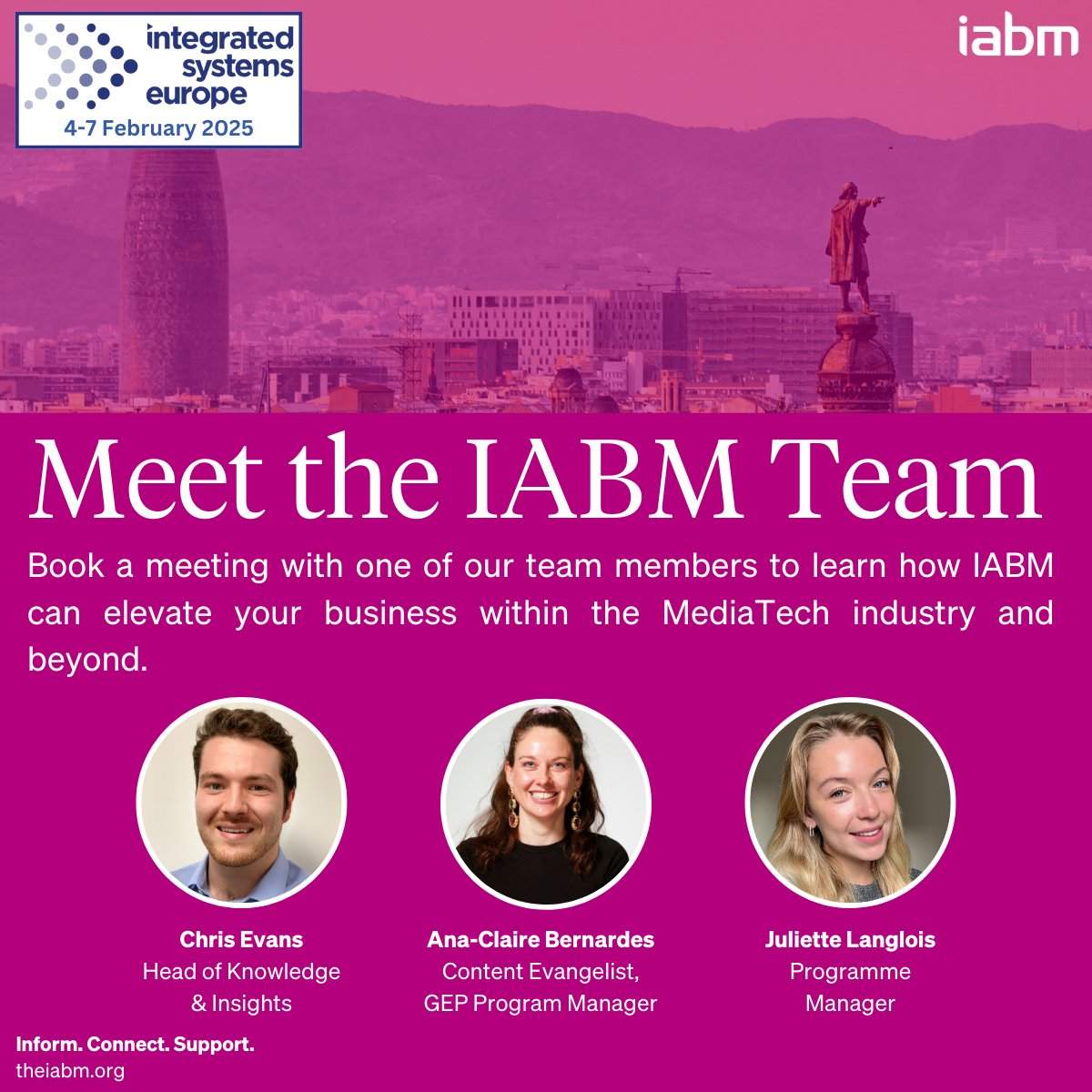 At ISE 2025? Let’s Connect!

Meet with our team to discover how IABM can support your business this year and beyond.

📅 Schedule your meeting here: ow.ly/uEpZ50UUGbc

#ISE2025 #BusinessIntelligence #MediaTech #BroadcastIndustry