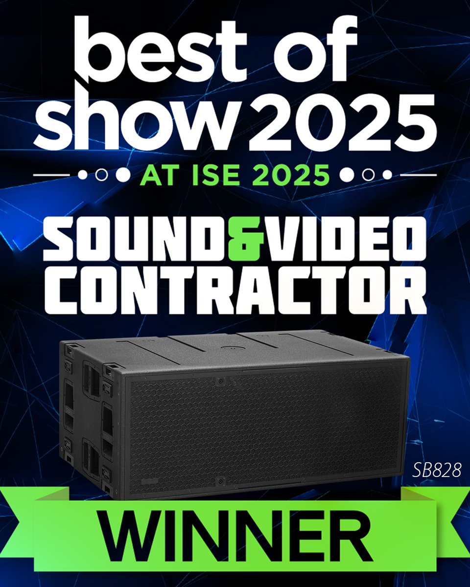Pleased to announce that EAW's SB828 subwoofer has won in this year’s Best of Show Awards at ISE 2025 in the Sound &amp; Video Contractor category!

Check out SB828 here: eaw.com/products/sb828…