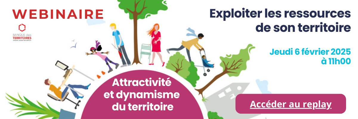 REPLAY DISPONIBLE du webinaire "Exploiter les ressources de votre territoire" co-animé par
<a href="/BanqueDesTerr/">Banque des Territoires</a>
et Territoires fertiles sur le site de Mairie 2000 mairie2000.asso.fr. Des pistes pour identifier et valoriser les potentiels de votre territoire