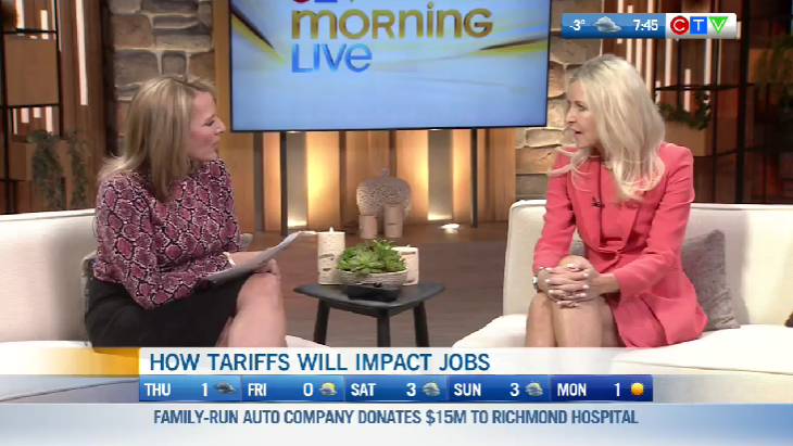 On CTV Morning Live with <a href="/Keri_Adams/">Keri Adams</a>, Career Expert, <a href="/DebbyCarreau/">Debby Carreau</a> outlines the impact that tariffs will have on jobs 👔💸

ctvnews.ca/vancouver/vide…