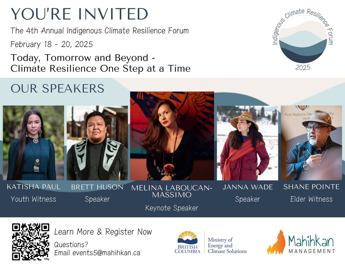 The Indigenous Climate Resilience Forum is a free, three-day virtual event designed to inform, connect, and support Indigenous communities in building resilience to the impacts of climate change.
🔗Learn more and register here: mahihkan.ca/ICRF/