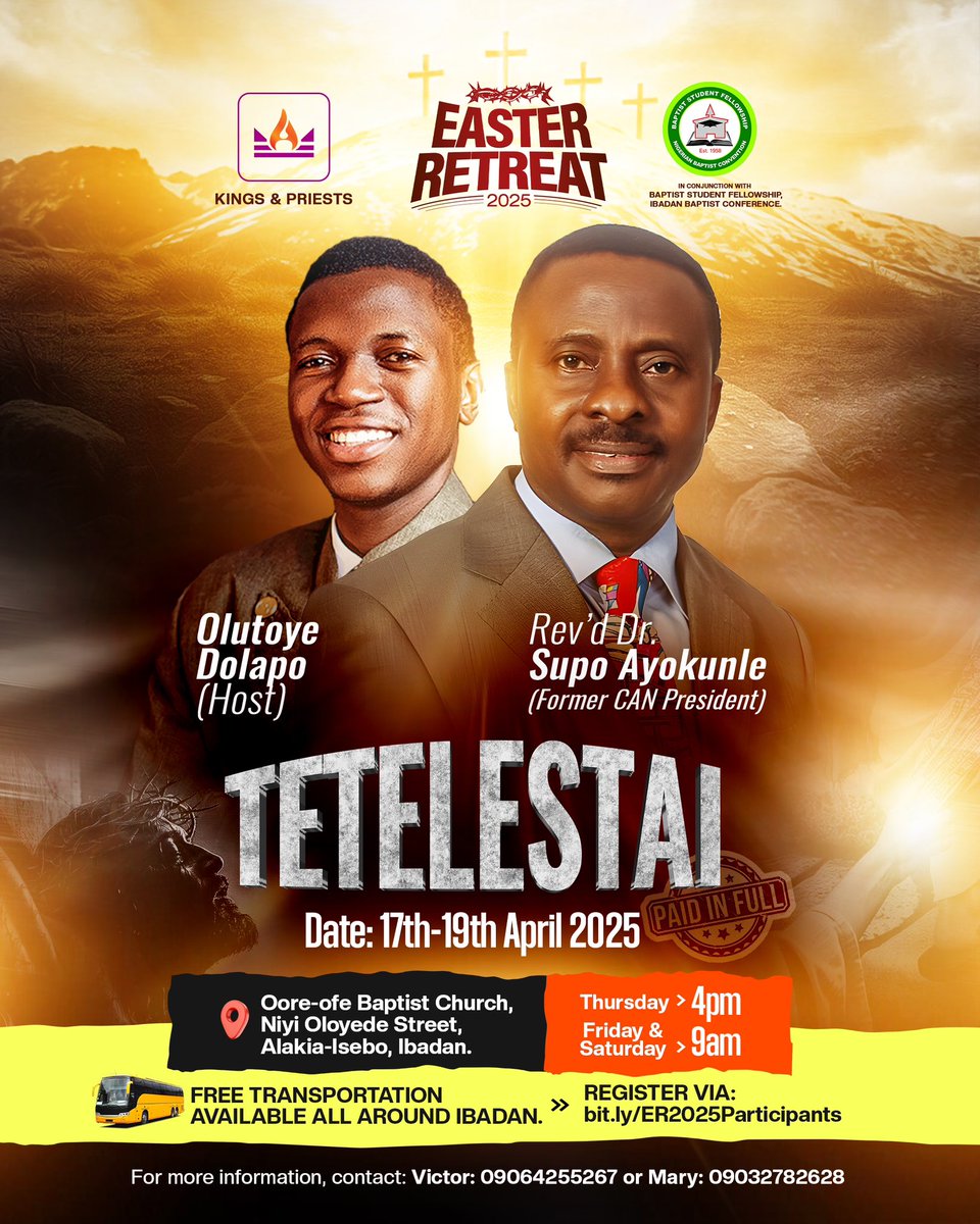 ifedolappo's tweet photo. Join us in Ibadan this Year

https://t.co/hzepGyCQil

https://t.co/UO2JzLbc3u https://t.co/SKKKipbVyo