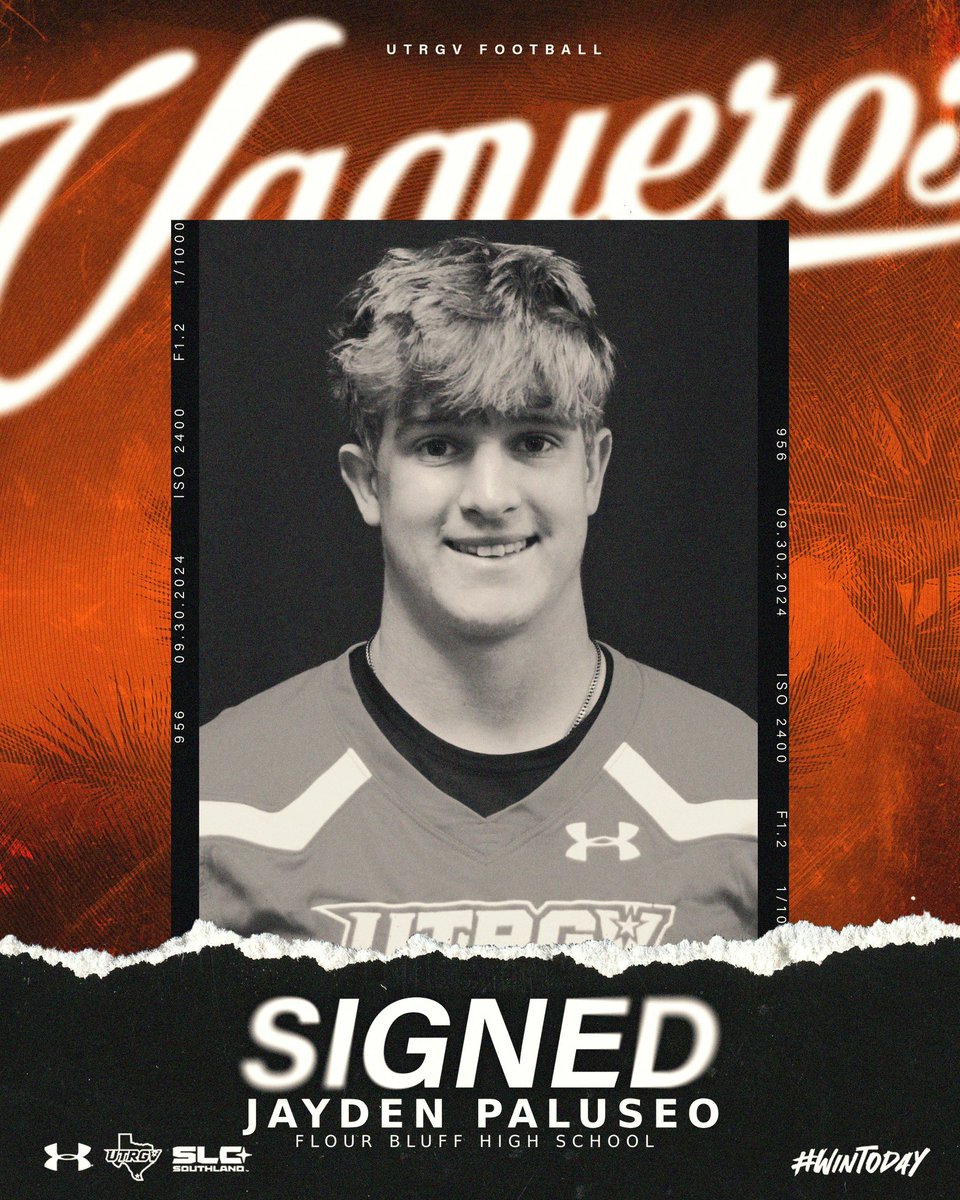 UTRGV Football (@utrgvfootball) on Twitter photo 🌴Welcome to The Valley!🌴
Help us welcome from QB Flour Bluff HS!
Jayden Paluseo, <a href="/JaydenPaluseo/">Jayden Paluseo</a>
#WinToday
#NextYearIsHere 🌴Welcome to The Valley!🌴
Help us welcome from QB Flour Bluff HS!
Jayden Paluseo, <a href="/JaydenPaluseo/">Jayden Paluseo</a>
#WinToday
#NextYearIsHere