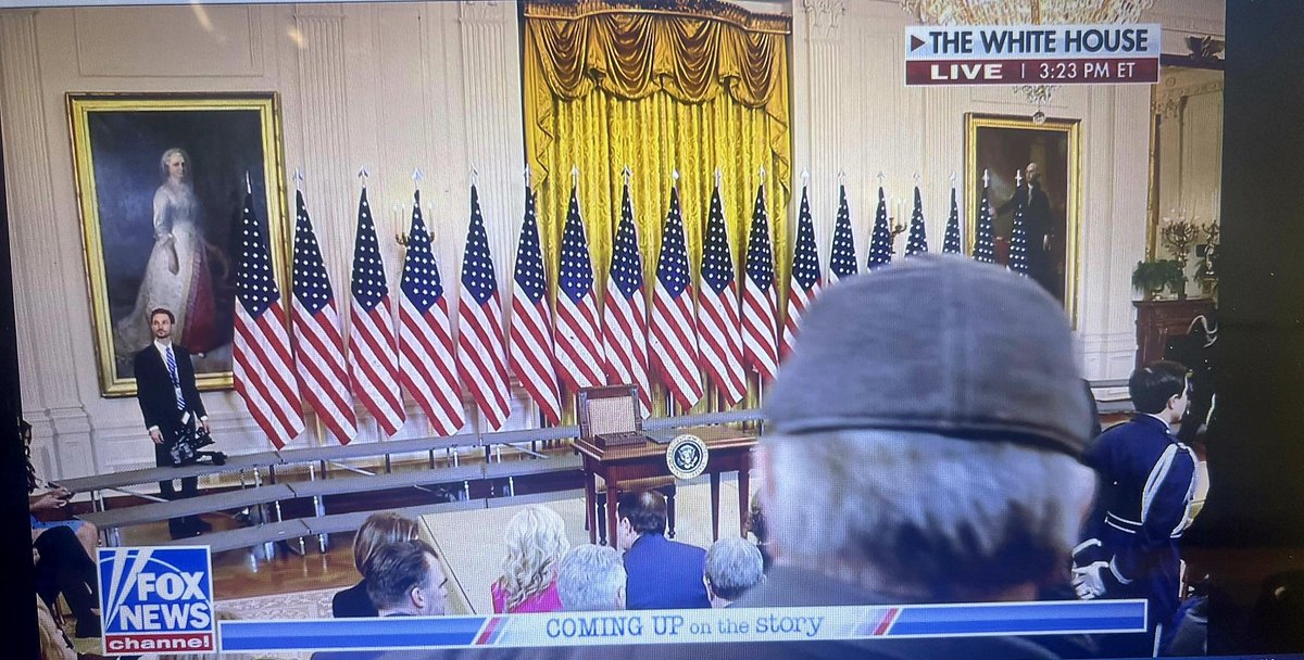 Another picture of the flag display has surfaced. This shows 18 flags.

The last president to serve under the 1776 constitution was Ulysses S. Grant[18th president].

Thus, the 18 flags represent the first 18 presidents before the 1871 constitution, turning these united states