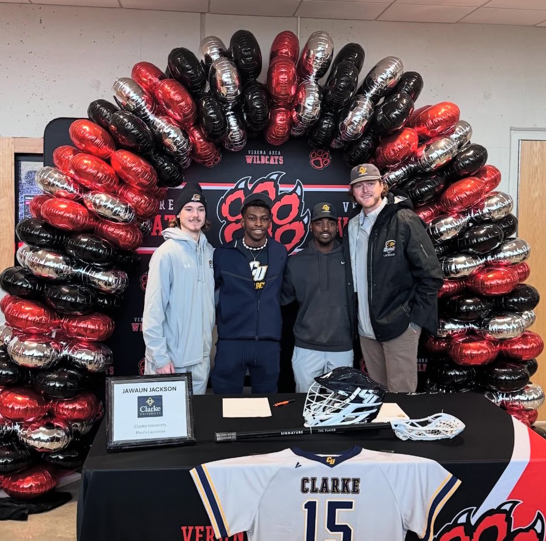 Clarke Pride Men's Lacrosse (@cupridemlax) on Twitter photo Signing Day for Jawaun Jackson!
📍 Verona, Wisconsin
Pen to paper for midfielder Jawaun Jackson yesterday at Verona High School. Jawaun will be the third member of Pride Lacrosse coming to us from Verona High School! <a href="/Verona_Lacrosse/">Verona_Lacrosse</a>
#RollPride Signing Day for Jawaun Jackson!
📍 Verona, Wisconsin
Pen to paper for midfielder Jawaun Jackson yesterday at Verona High School. Jawaun will be the third member of Pride Lacrosse coming to us from Verona High School! <a href="/Verona_Lacrosse/">Verona_Lacrosse</a>
#RollPride