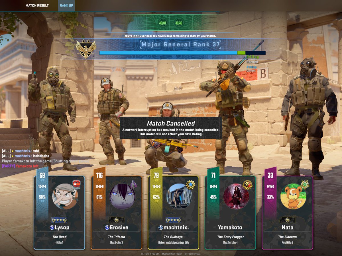 HUH ? Match abgebrochen, Server war fine bis auf ein kleinen lagg für 3s