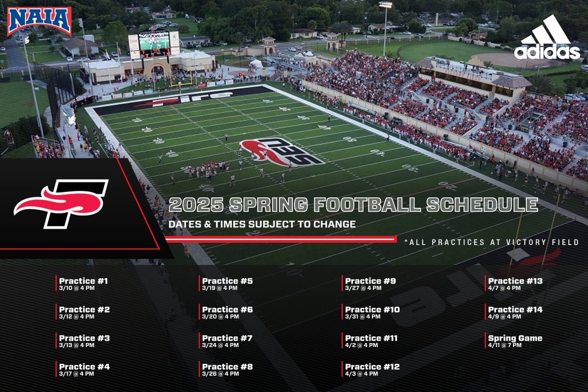 Spring Ball is right around the corner!  All practices are open to the public, c'mon out and watch some 🏈.  #FuelTheFire 🔥