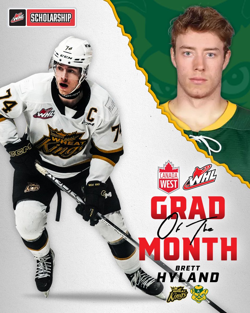 Western Hockey League (@thewhl) on Twitter photo Brett Hyland is a beast!๐ป
With 15 points in eight games plus a nine-game point streak, former <a href="/bdnwheatkings/">Brandon Wheat Kings</a> captain Brett Hyland has been named the <a href="/CanadaWest/">Canada West</a> WHL Grad of the Month with the <a href="/GBHKY/">Golden Bears Hockey</a>!
๐ | tinyurl.com/mru8sv93 Brett Hyland is a beast!๐ป
With 15 points in eight games plus a nine-game point streak, former <a href="/bdnwheatkings/">Brandon Wheat Kings</a> captain Brett Hyland has been named the <a href="/CanadaWest/">Canada West</a> WHL Grad of the Month with the <a href="/GBHKY/">Golden Bears Hockey</a>!
๐ | tinyurl.com/mru8sv93