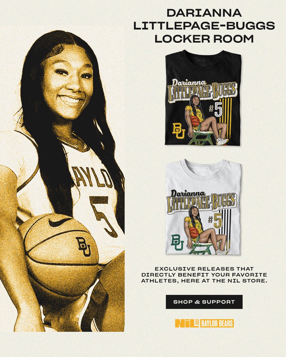 New <a href="/DariannaBuggs22/">Darianna Littlepage-Buggs</a> exclusive release! Show your support and shop the drop!

➡️➡️ nil.store/baylor/bay-dar…