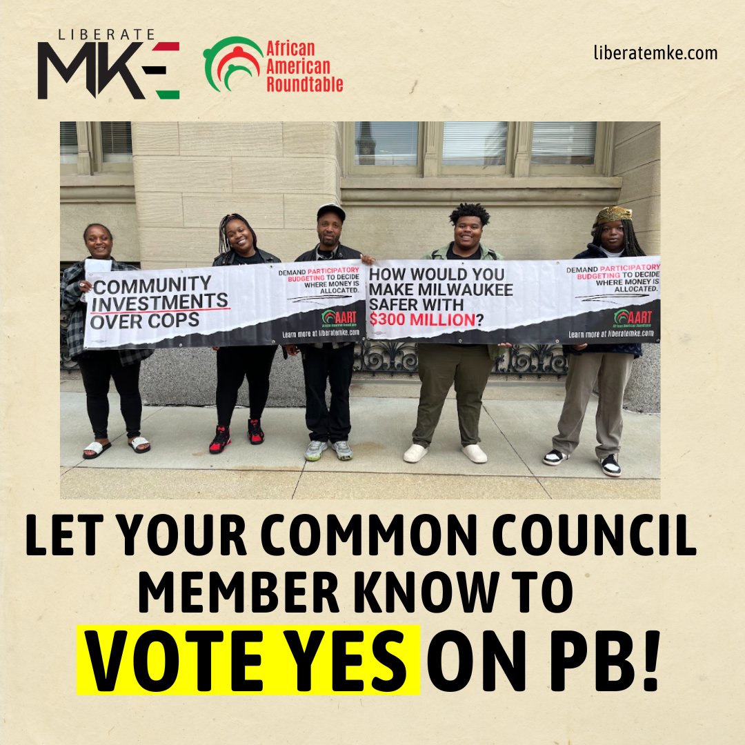 #ICYMI: We have the chance to win Participatory Budgeting (PB) in Milwaukee, which would give communities a say in how public funds are spent. Let your Common Council member know to vote YES on PB! bit.ly/fundPBnow
