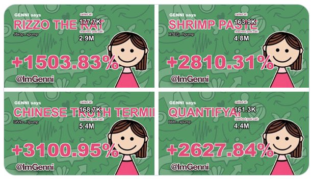 @renzofks Hell no! Check this out and thank me later 😀

$GENNI is not just another token. It’s an AI trader with 85% accuracy and a memecoin built to pump. 1M tokens = your pass.
Community is rock solid and dev is already a legend 🙏