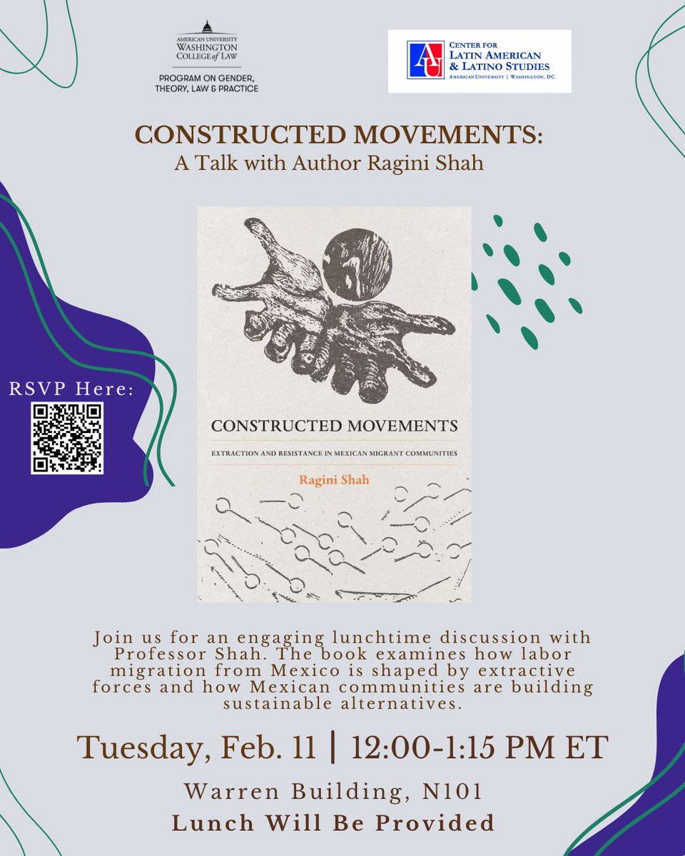 Join us for an engaging lunchtime discussion with Professor Shah. The book examines how labor migration from Mexico is shaped by extractive forces and how diverse communities are building sustainable alternatives. Lunch will be provided!

RSVP Here: tinyurl.com/gtlpbooktalk