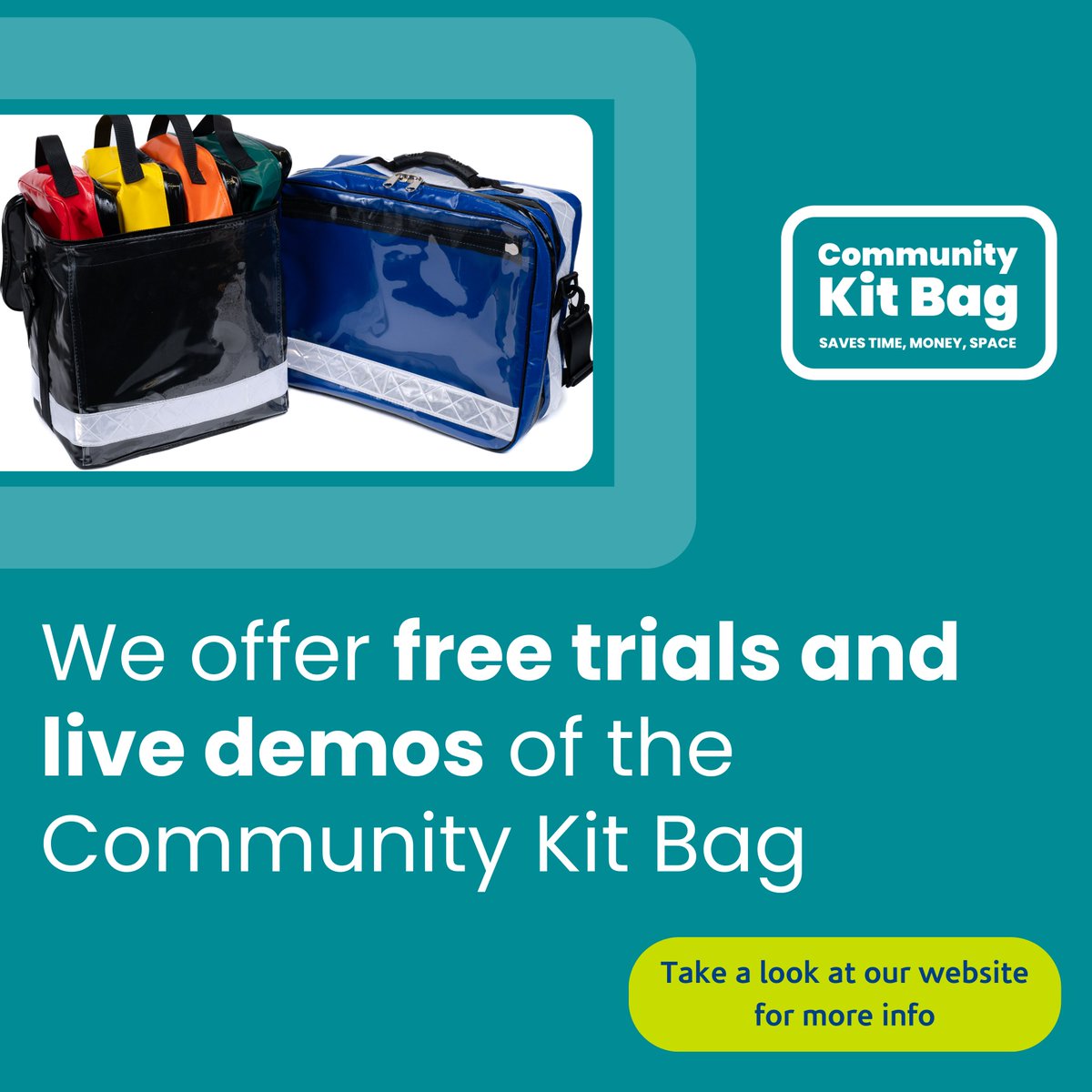 Did you know we offer free trials and live demos of the Community Kit Bag? This is to determine whether it is the right bag for you and your team before you purchase. Get in touch to find out more:
communitykitbag.com/contact