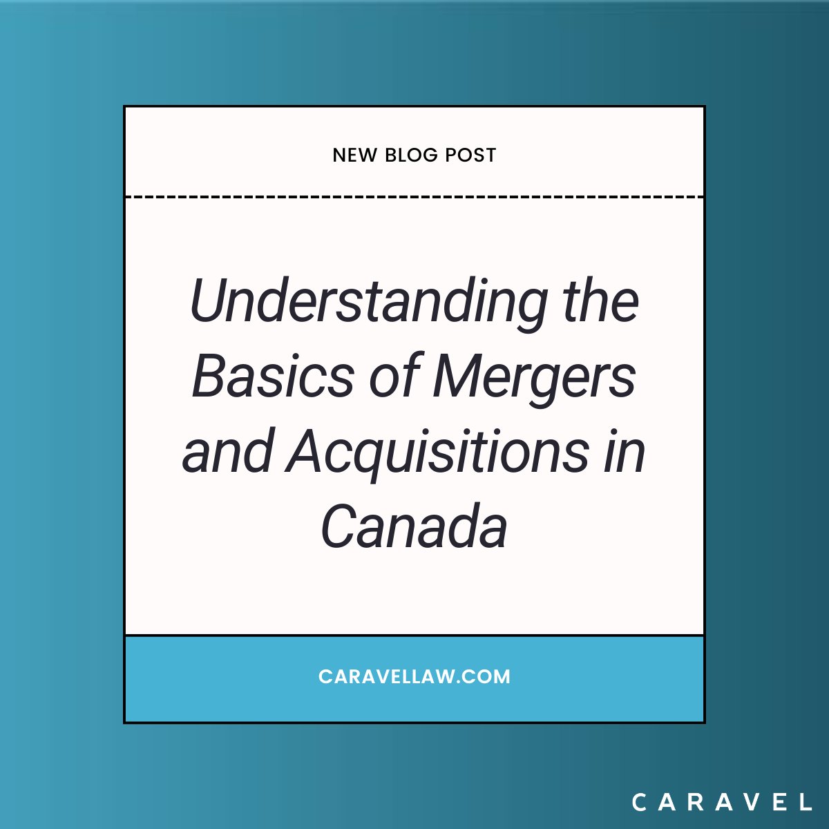 Caravel_Law's tweet image. 🚀 New Blog Alert! 🚀 Thinking about a merger or acquisition in Canada? Our latest blog breaks down the fundamentals of M&amp;amp;A in Canada, covering how to set your deal up for success. Read more: caravellaw.com/understanding-…