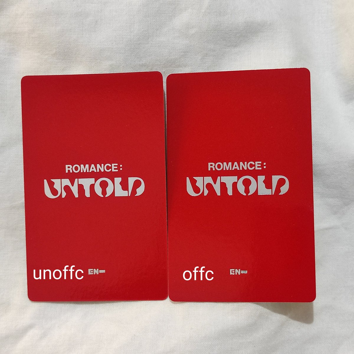 be aware sama fake poca dri sellchin ya guys, ini aku udh ketiga kalinya kena, harganya ya harga pasaran sana kok ga underprice, tp gbs dipungkiri bisa dpt fake

1. tonenya beda, aku punya 4 offc (2 pull dri album 2 dari go) tone-nya sama smua kyk yg kanan, yg kiri beda sendiri