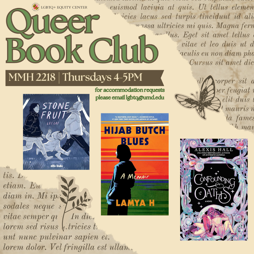 Don't miss the first weekly Queer Book Club meeting at the @lgbtqequity Center today at 4pm! The first book will be "Hijab Butch Blues" by Lamya H. You don't have to own it or have read any of it yet. Come get a copy and enjoy refreshments &amp; community with fellow book lovers!