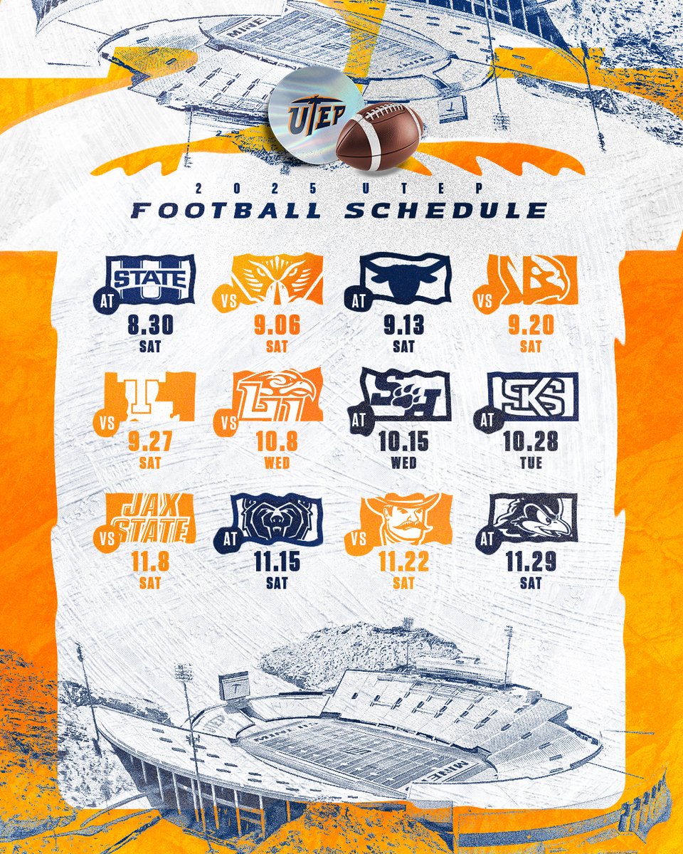 🚨 2025 Schedule Release 🚨

🎟️ - am.ticketmaster.com/utep/buy/ism/M…
🗓️ - pulse.ly/sdgkbdjvgo

#PicksUp | #WinTheWest