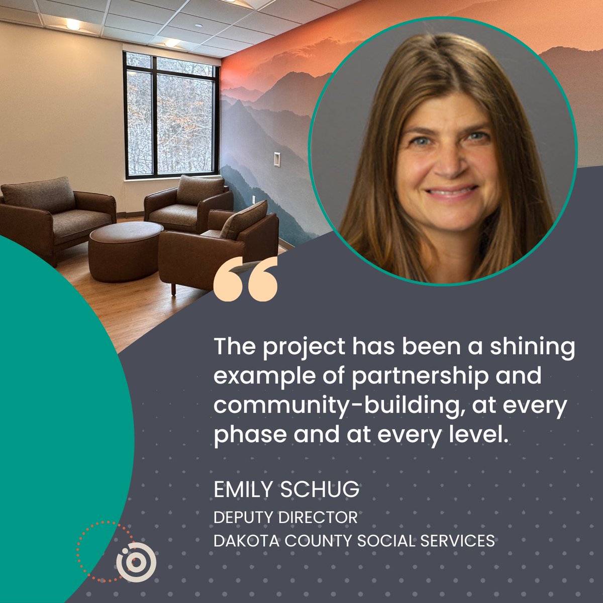 Our new crisis and recovery center in West St. Paul brought together partners and donors to create a welcoming place for our community to access mental health services. Thank you to Dakota County Social Services for being such a great collaborator on this project!