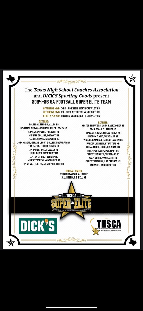 will Herrmann (@willherrmann4) on Twitter photo #agtg blessed to receive all state honors
<a href="/waller_26/">Trey Herrmann</a> <a href="/AHSDawgFootball/">Austin Dawg Football</a> <a href="/SFAHS_Bulldogs/">Austin High School</a> <a href="/CoachGainesRec/">CG Recruiting</a> <a href="/WTAMUFootball/">Buffalo Football</a> <a href="/CoachJoshLynn/">Josh Lynn</a> <a href="/coachjrick/">Justin Richter</a> #agtg blessed to receive all state honors
<a href="/waller_26/">Trey Herrmann</a> <a href="/AHSDawgFootball/">Austin Dawg Football</a> <a href="/SFAHS_Bulldogs/">Austin High School</a> <a href="/CoachGainesRec/">CG Recruiting</a> <a href="/WTAMUFootball/">Buffalo Football</a> <a href="/CoachJoshLynn/">Josh Lynn</a> <a href="/coachjrick/">Justin Richter</a>