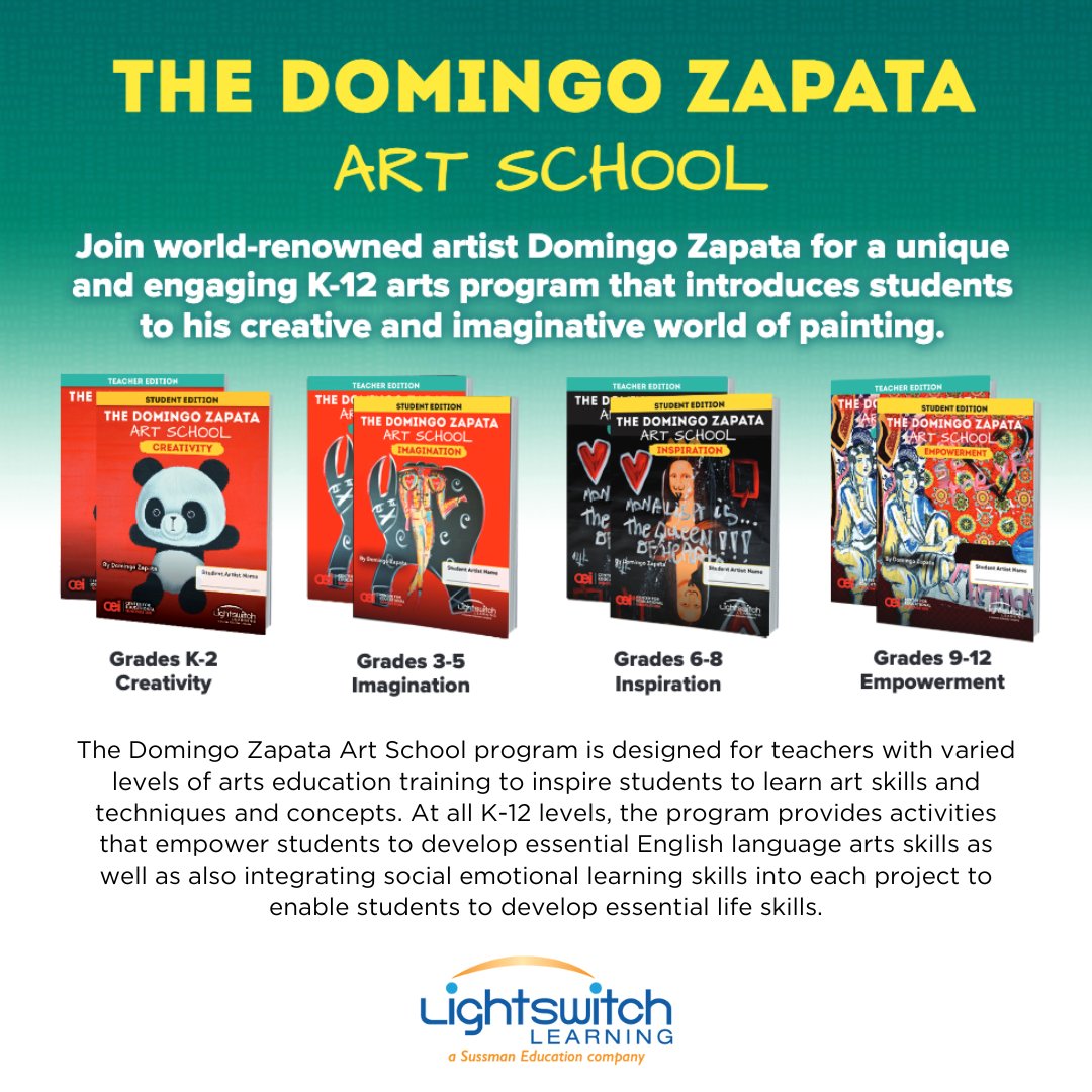 lightswitchK12's tweet image. Messy hands, meaningful learning! ✋💡 The Domingo Zapata #ArtSchool program helps #teachers of all backgrounds use art to build language and life skills. Ready to get your #students painting their way to success? 🎨 Visit bit.ly/domingoartscho… to learn more. #arteducation #K12