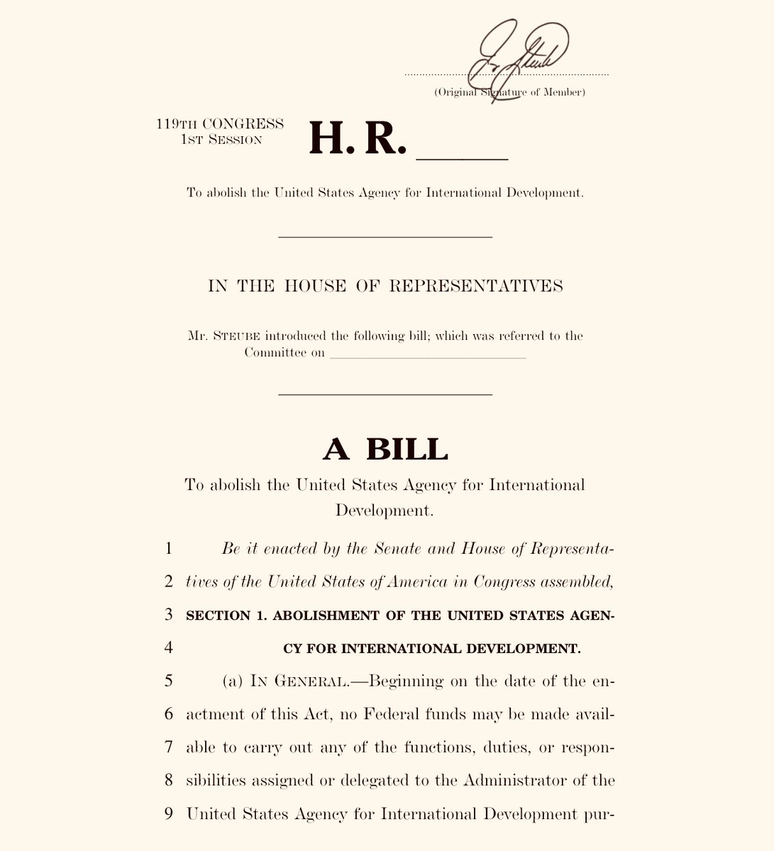 RepThomasMassie's tweet image. I just cosponsored @RepGregSteube's bill to abolish the United States Agency for International Development (USAID).
USAID sends billions of American tax dollars overseas. When it spends at home, it's subsidizing subscriptions to left-leaning outlets like @politico.
End USAID.