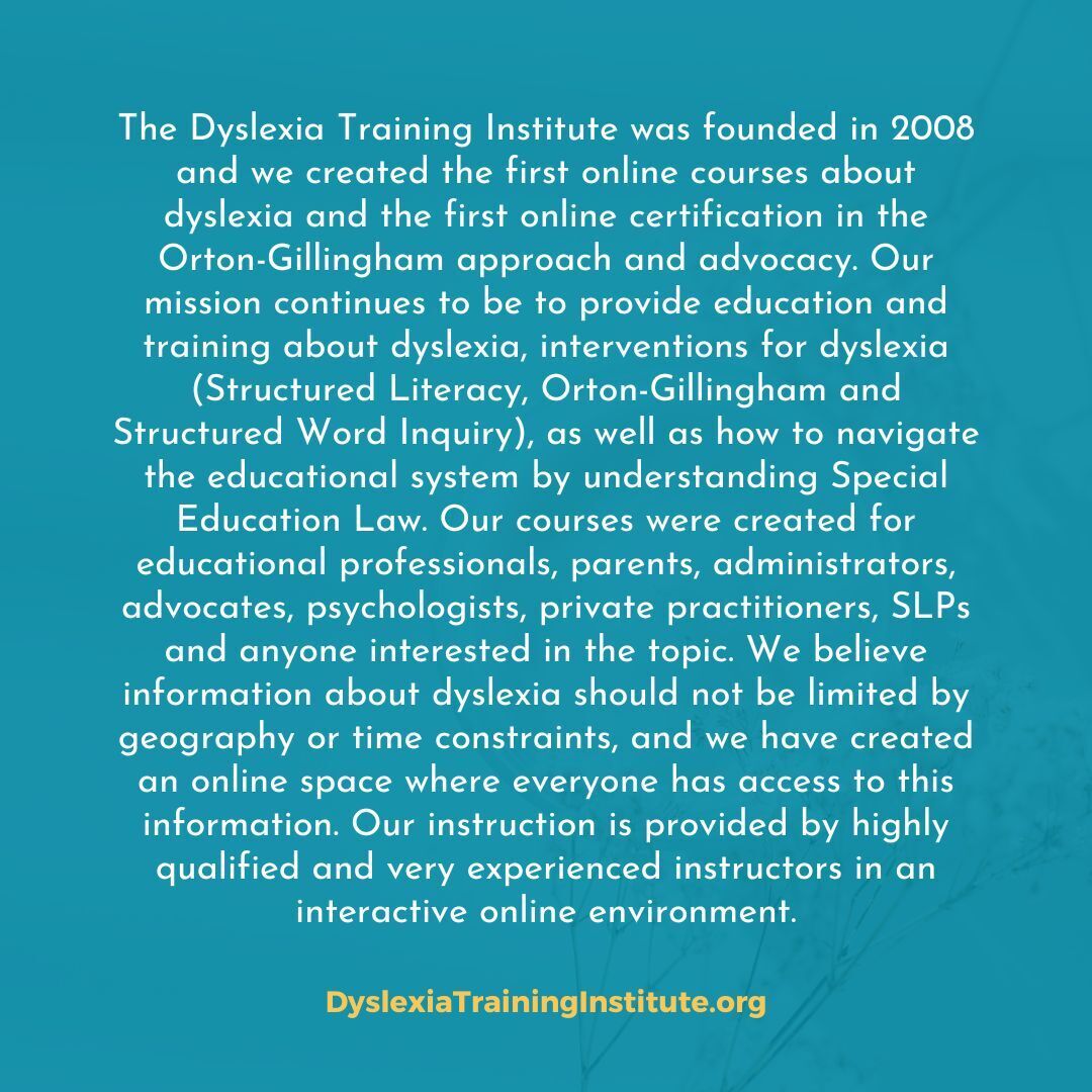 Did you know that we were founded in 2008? It may feel like yesterday, but we have a solid 17 years under our belts! If you haven't taken a class with us or attended a training or conference, we hope to see you in 2025! #dyslexia