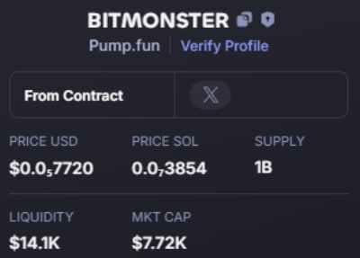 jackson99475's tweet photo. Done: 257X
$BITMONSTER #BITMONSTER
Called Private : 7K
Called Public : 1M8
TG: https://t.co/LY5q0soLts https://t.co/RNyNo4PFEU