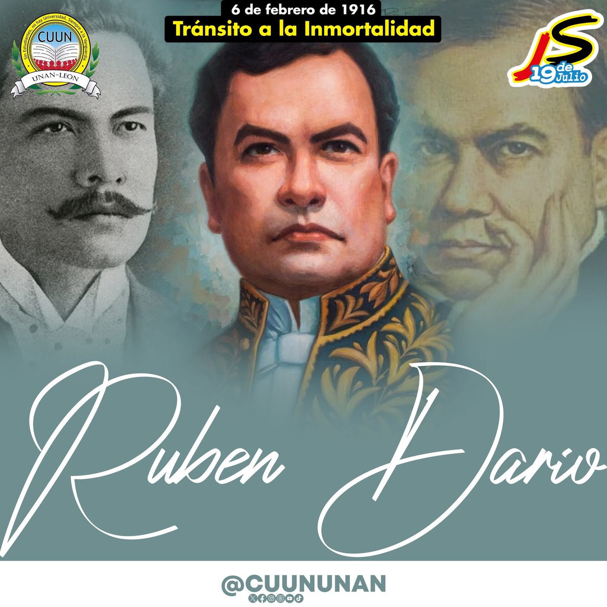 #6DeFebrero|| Conmemoramos el Tránsito a Inmortalidad de nuestro poeta universal Rubén Darío.

#CUUN1914
