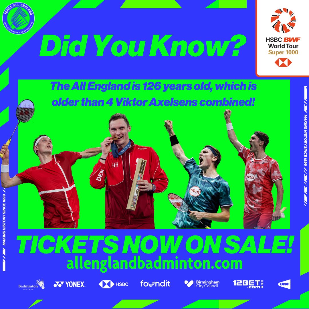 Back to Back Olympic Champion 🤝 The World's Oldest Badminton Tournament...

Only at the All England!

#YAE25 #Badminton #AlltheAction

<a href="/AXS_UK/">AXS_UK</a>
<a href="/UtilitaArenaBHM/">Utilita Arena Birmingham</a>

<a href="/BhamCityCouncil/">Birmingham City Council</a>

<a href="/yonex_badminton/">Yonex Badminton</a>

<a href="/bwfmedia/">BWF</a>