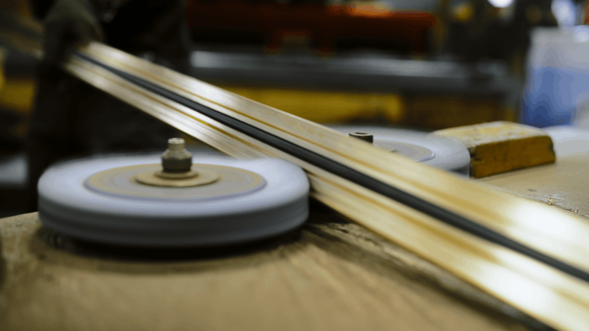 RenaissanceGSB's tweet photo. Our #Bronze brushing process takes the mill-direct extrusions, which have already started to form their natural patina, back to their pristine, shiny state – ready for lacquering, or our in-house patina process. So satisfying ✨ https://t.co/2allIQEG3Z