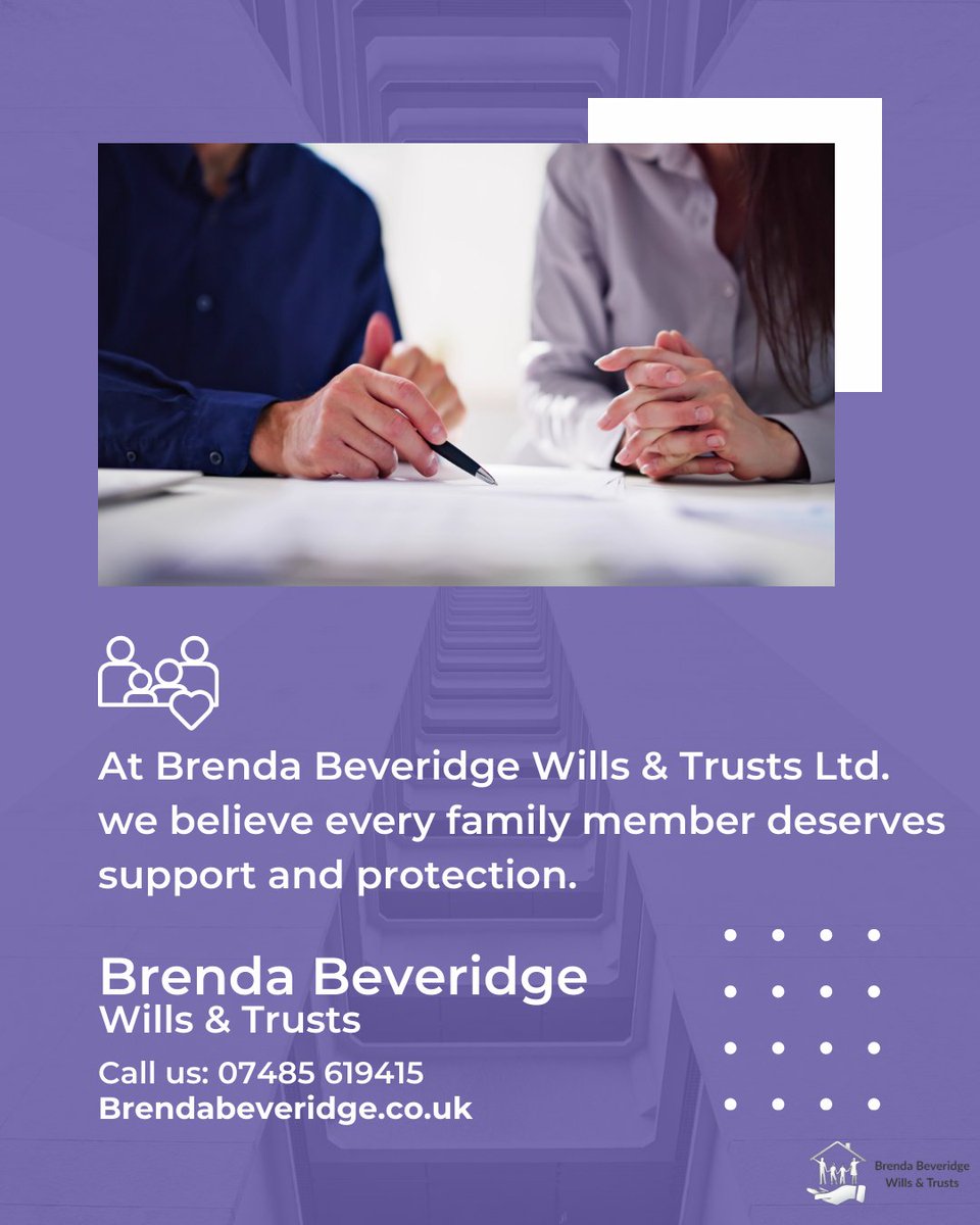 BrendaBevLegal's tweet photo. We recently helped a client whose previous solicitor advised excluding her disabled son from her will. At Brenda Beveridge Wills &amp; Trusts, we believe every family member deserves support. Our estate planning ensures loved ones inherit without losing financial benefits. https://t.co/nieAzeaMJq