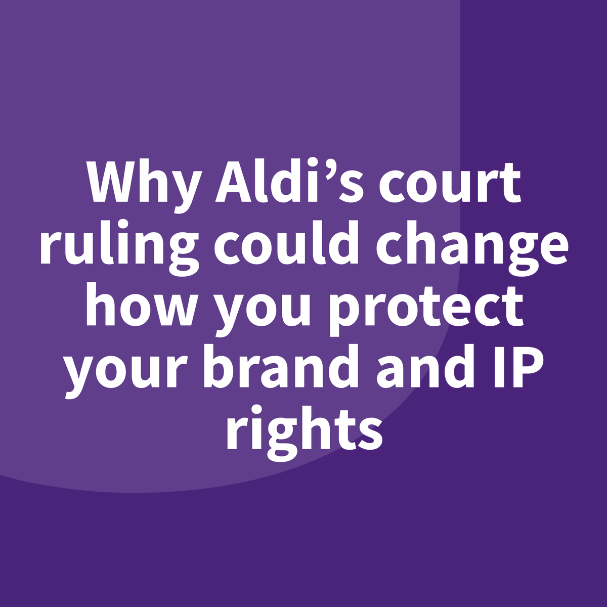 Helen Griffin, Senior Associate Solicitor in our Commercial Dispute Resolution and Avoidance team, examines the recent Court of Appeal ruling in Thatcher's v Aldi.

Read more here: bit.ly/414JaGb