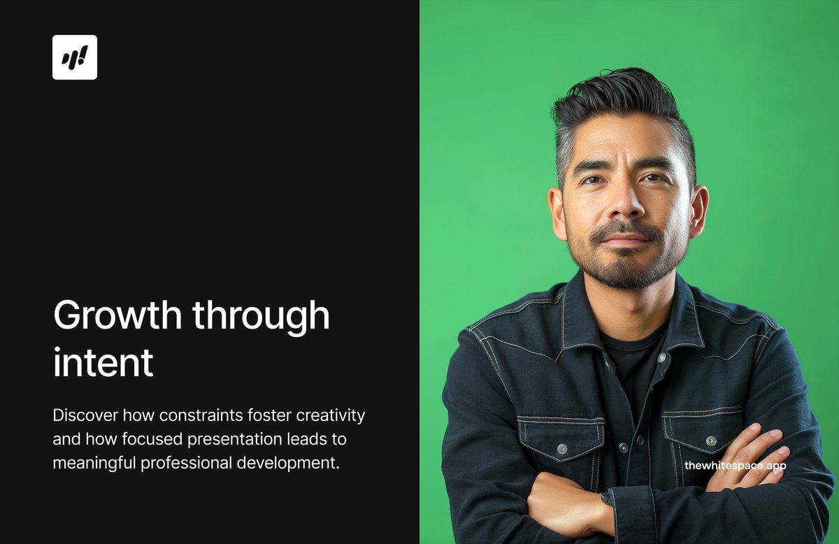 Discover how constraints foster creativity and how focused presentation leads to meaningful professional development.

Join us at thewhitespace.app

#thewhitespace #qualityoverquantity #designwithpurpose