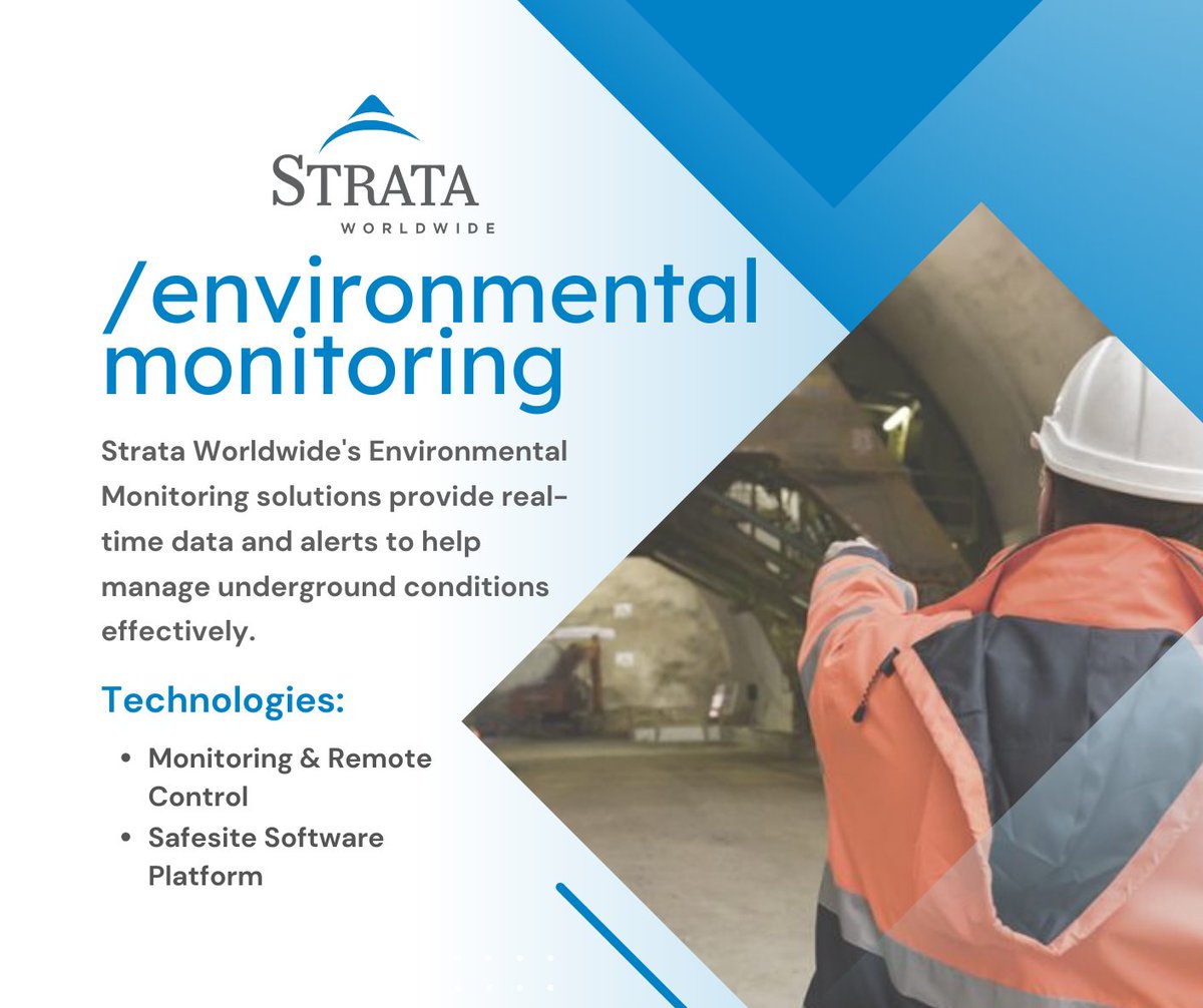 Real-time data. Proactive safety.

Strata deploys the latest environmental monitoring technologies to continuously track and manage underground conditions. Real-time data, insights, and active warning alerts.
strataworldwide.com/mining/strata-…
#minesafety #stratasafety