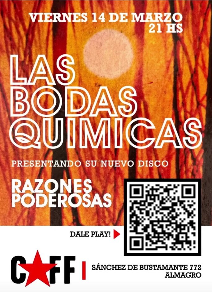 Seguimos presentando 💥RAZONES PODEROSAS 
Las Bodas Quimicas.
<a href="/CAFFierro/">CAFF</a>
Viernes 14 MARZO 21hs